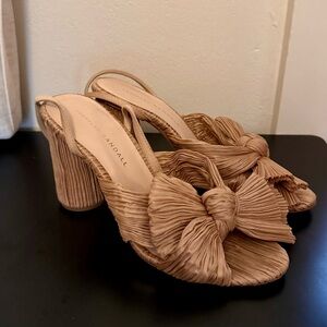 Loeffler Randall Camellia Bow Heels - Dune - Size 7